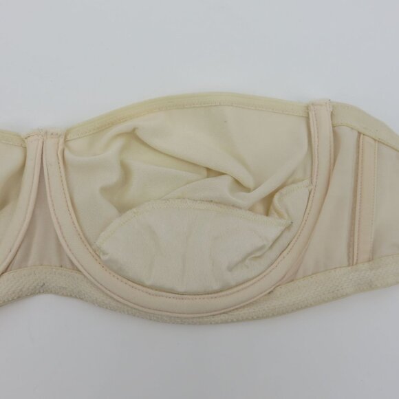 VTG Vanity Fair 36C Bra Style 74-072 Ivory Shimmer Strapless Underwire Unlined - Picture 10 of 16